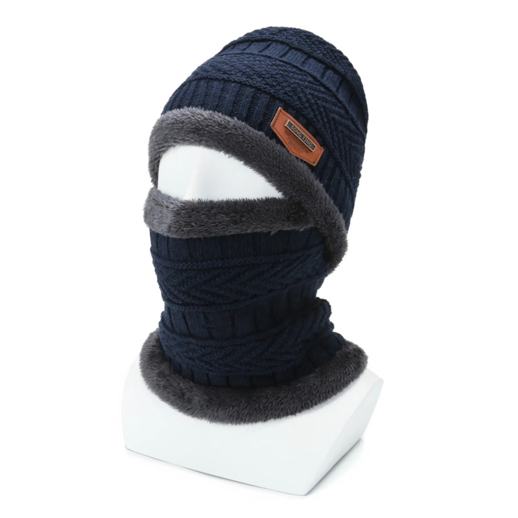 Unisex Beanie Hat Scarf Set For Winter 3