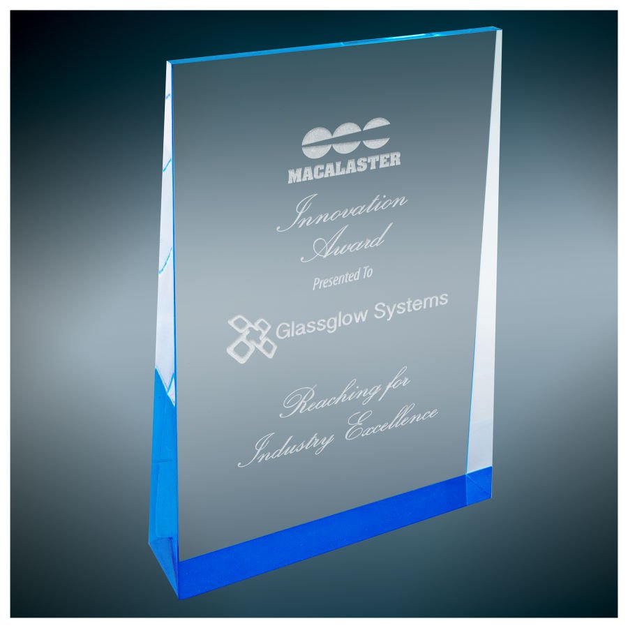 4.5" X 7" Blue Acrylic Wedge Award