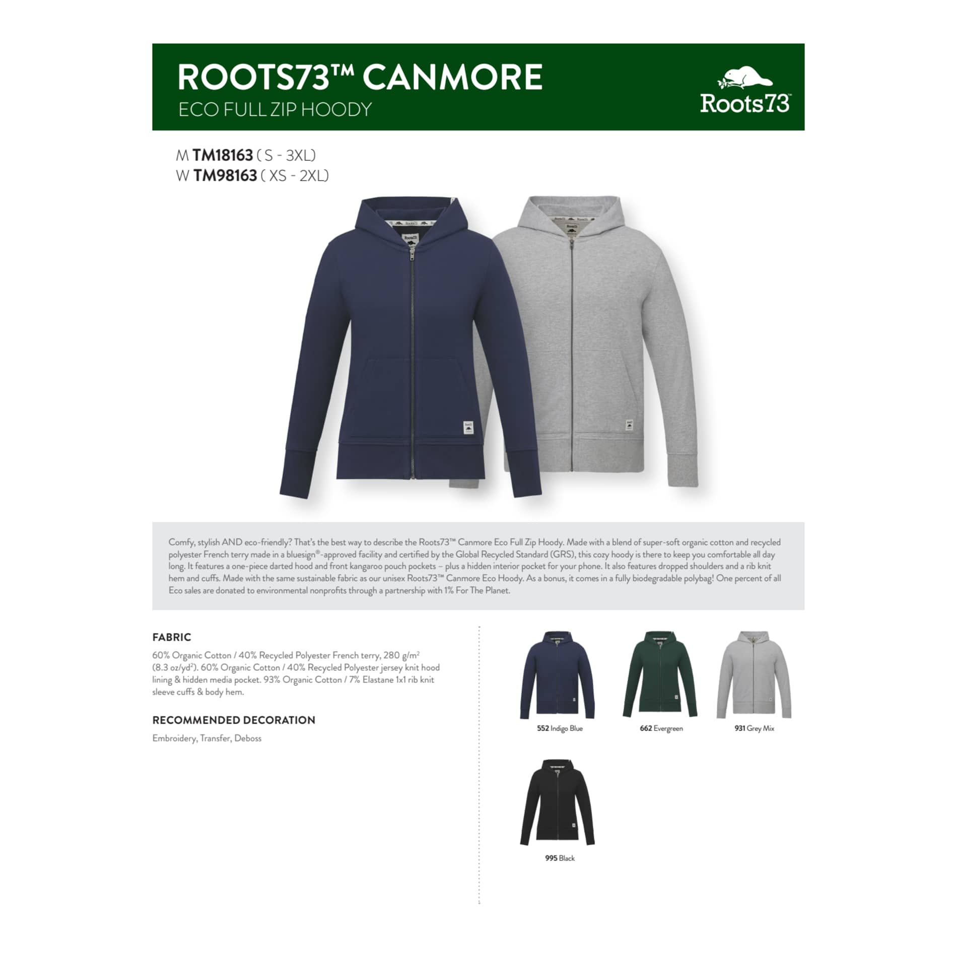 Roots73 CANMORE Eco Full Zip Hoody - Women's 102