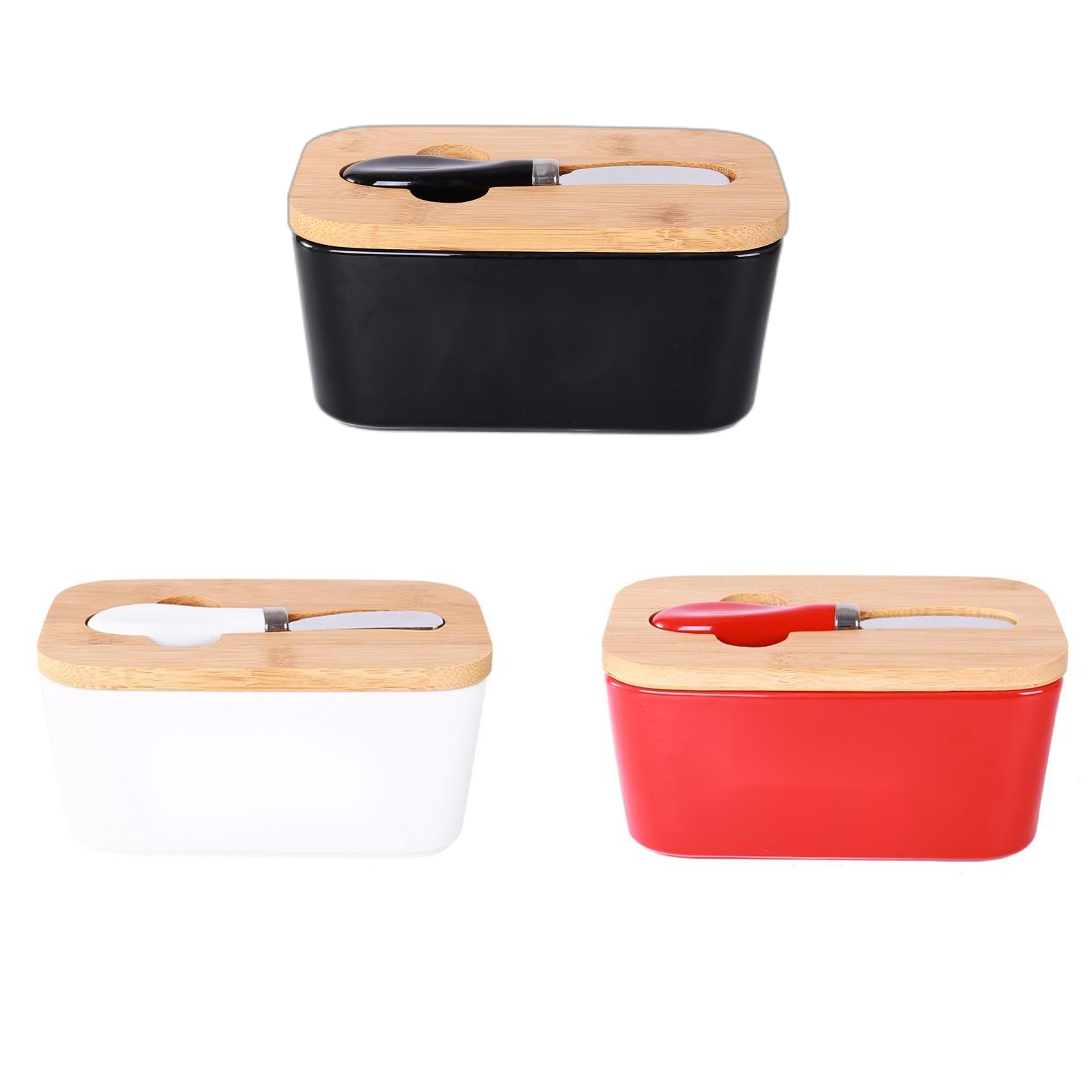 Butter Dish with Bamboo Lid & Knife (direct import) 4