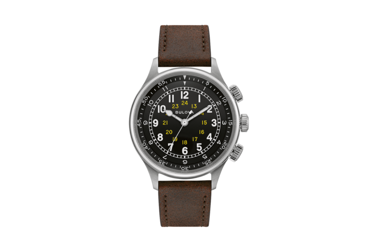 Bulova Men's A-15 Pilot Brown Leather Strap Watch 2