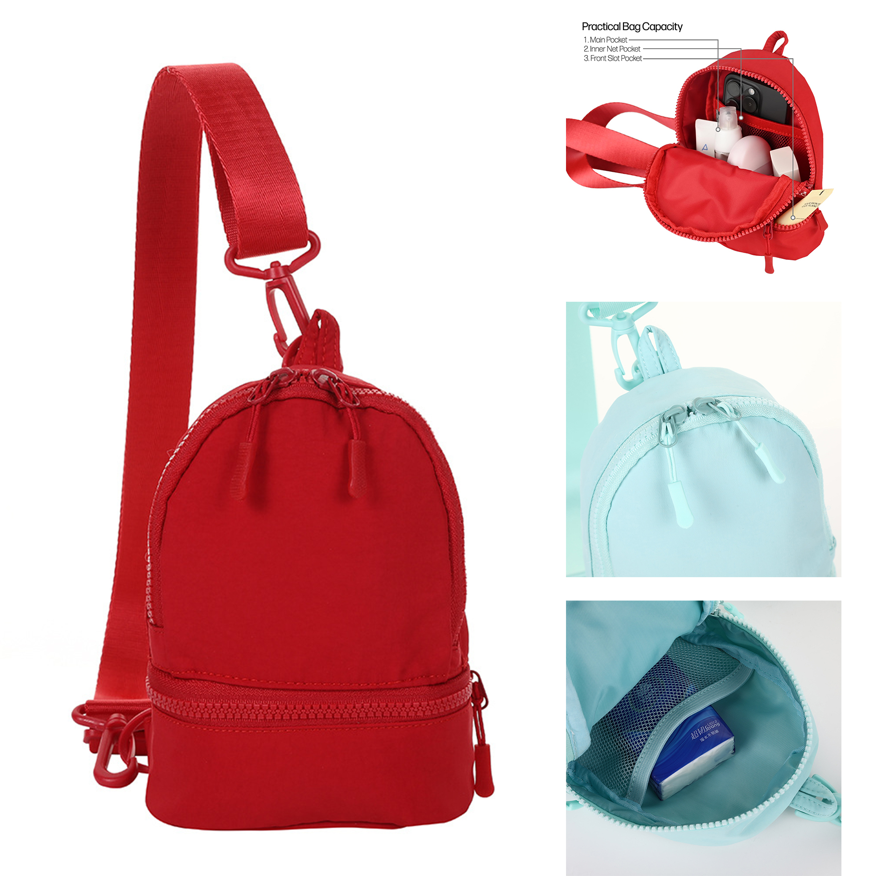 Sling Crossbody Bags with Adjustable Strap 2
