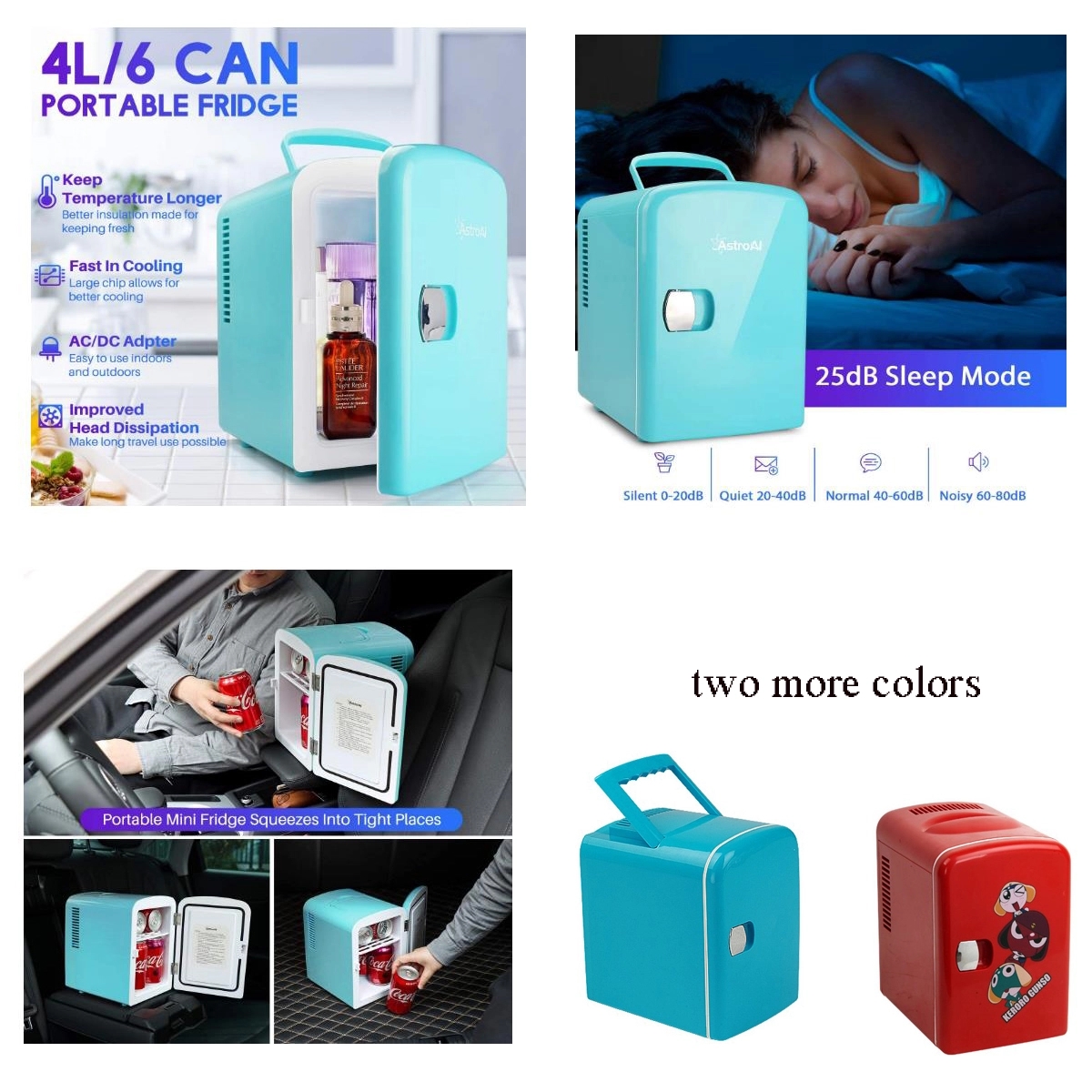 Mini Fridge 4 Liter/6 Can AC/DC Portable Cooler 4