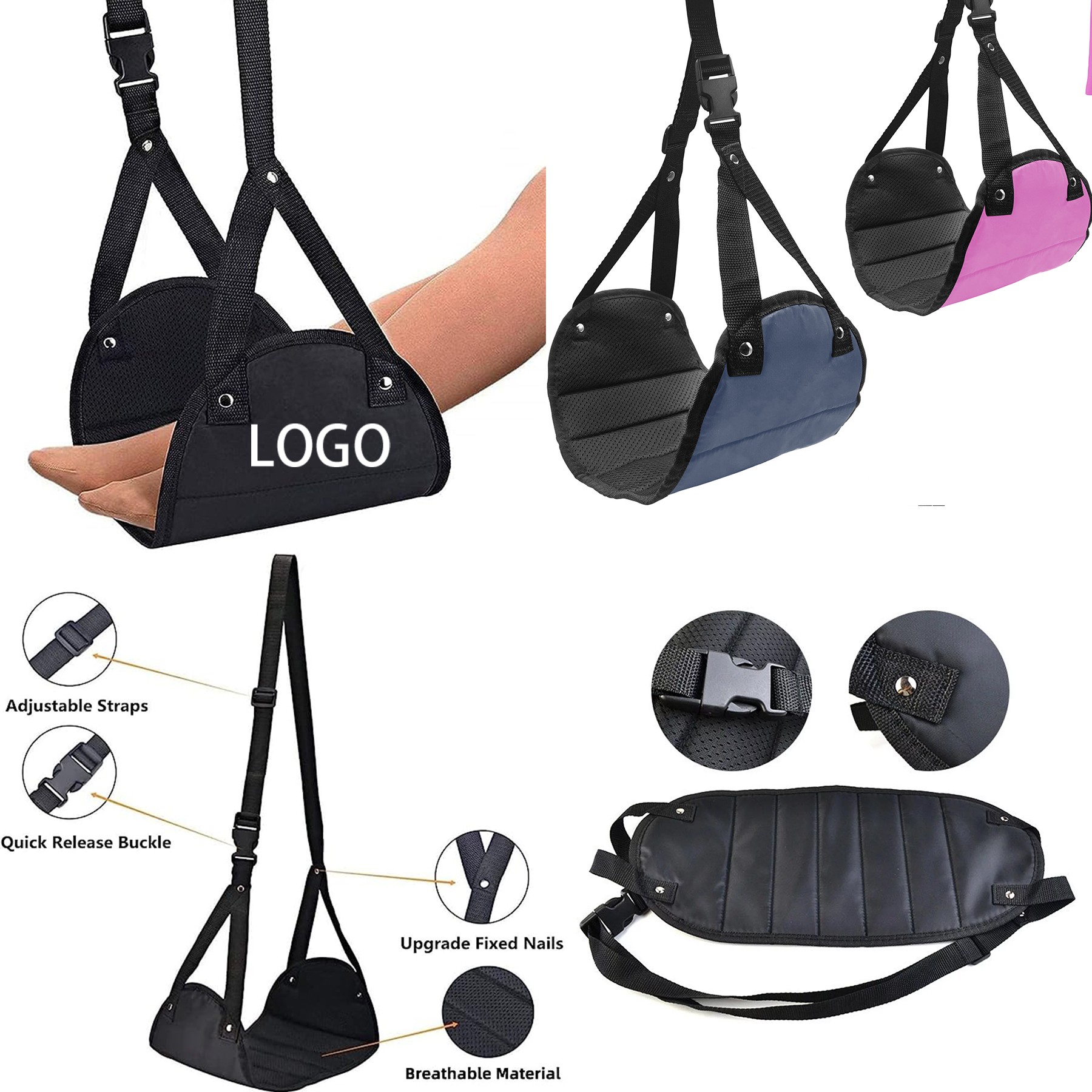 Portable Airplane Travel Foot Rest Hammock 2