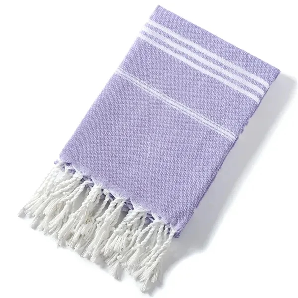 Fringed Jacquard Striped Bath Towel - Poly-Cotton Blend 6