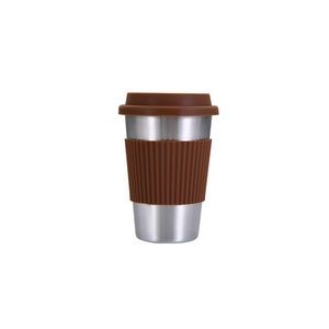 500ml Stainless Steel Tumbler With Heat Resistant Sleeve And Silicone Lid 1