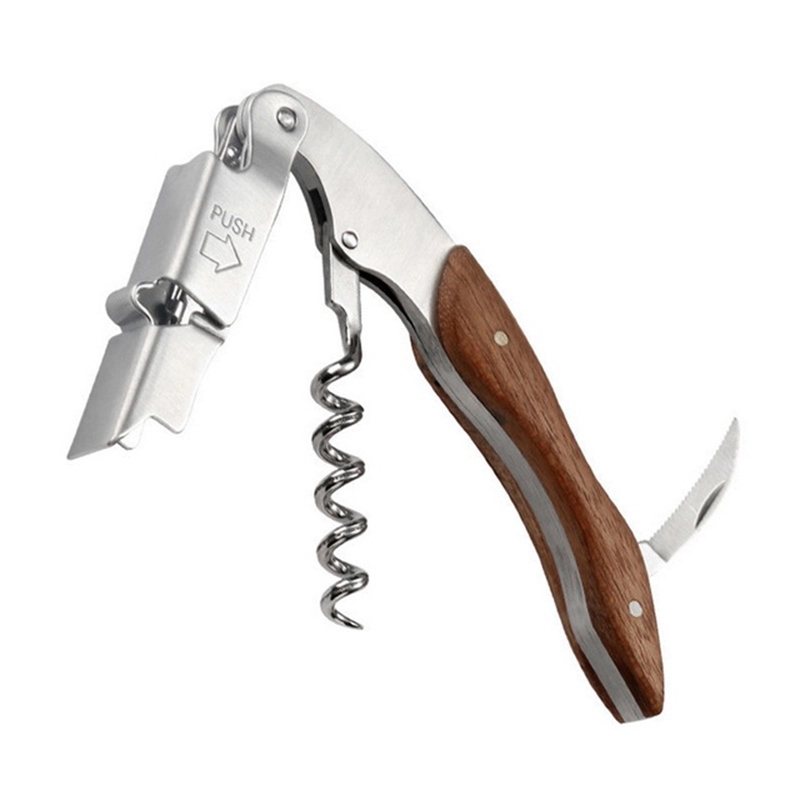 Multi-function Wood Handle Wine Opener 3
