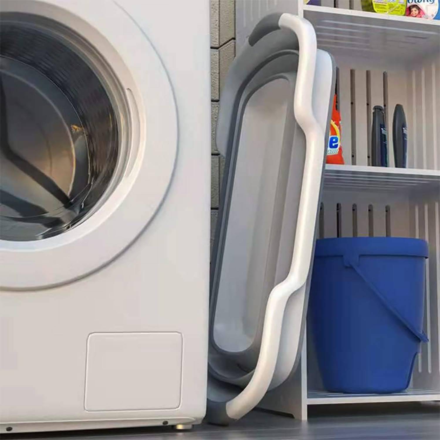Foldable Plastic Pet Bathtub w/ Drainage Hole 2