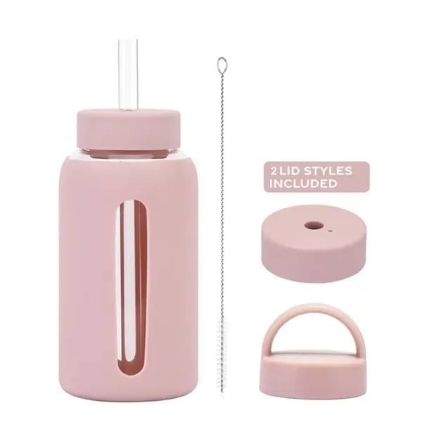 Silicone Sleeve Glass Cup with 20 oz Eco-Friendly Reusable 5