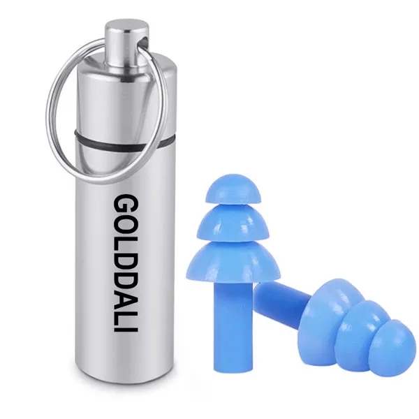 Reusable Silicone Earplugs with Aluminium Holder 2