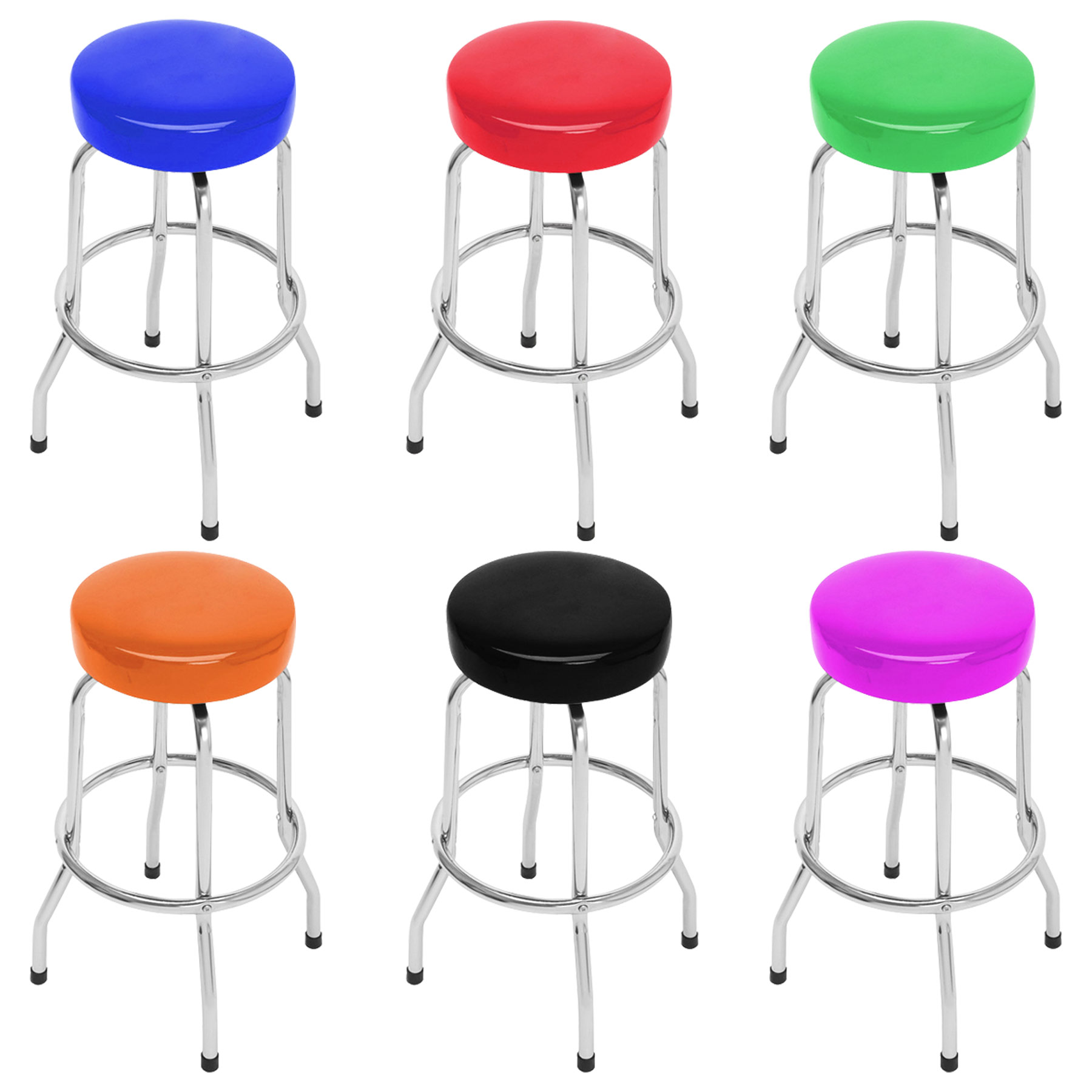 25" H Iron Backless Swivel Bar Stool 2