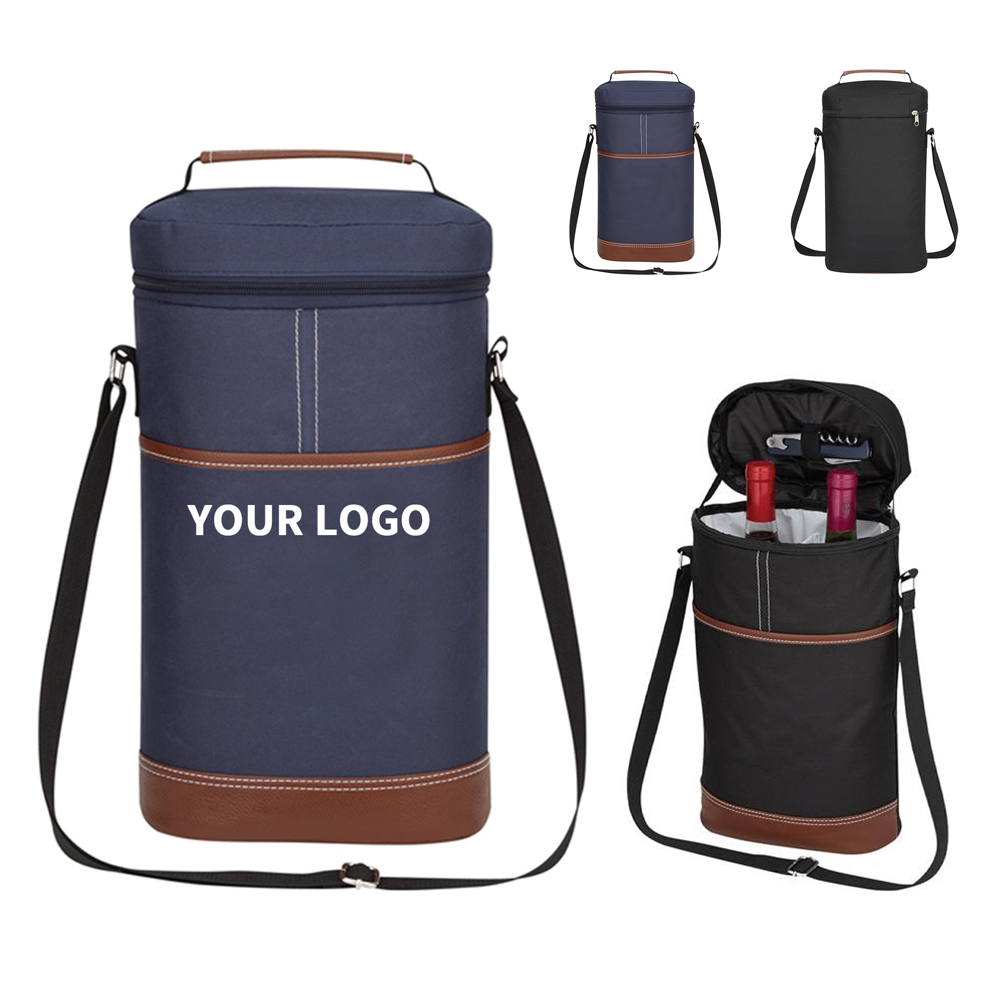 Oxford Insulated Two Bottle Carry Bag 8" Length X 4" Width X 13" Height 2