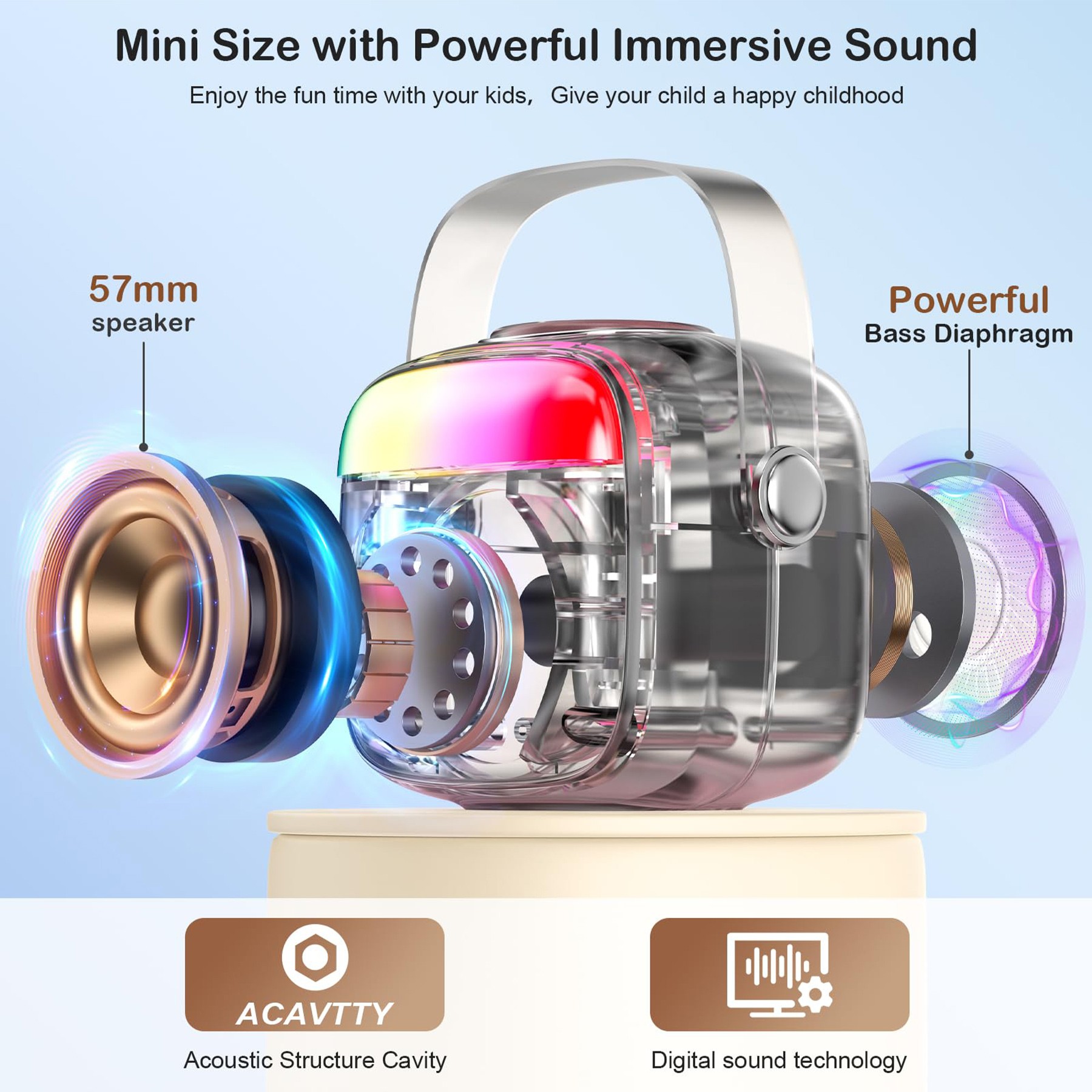 Mini Portable Karaoke Bluetooth Speaker With Microphones 2
