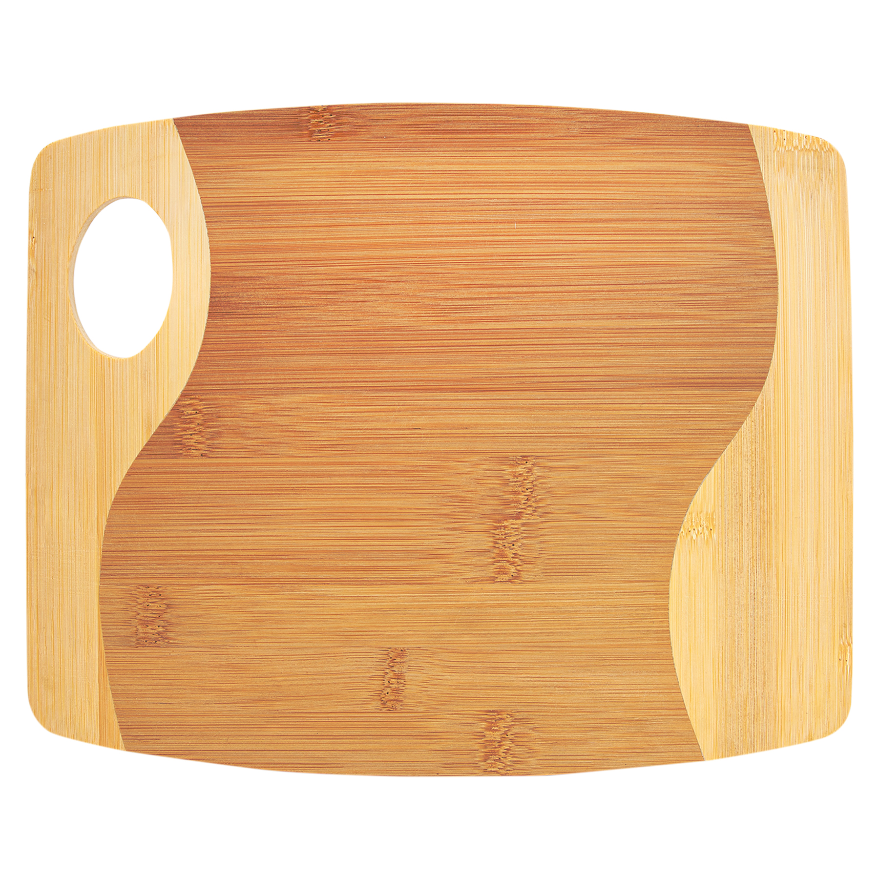 9" x 11" Bamboo Two Tone Cutting Board w/ Handle 3