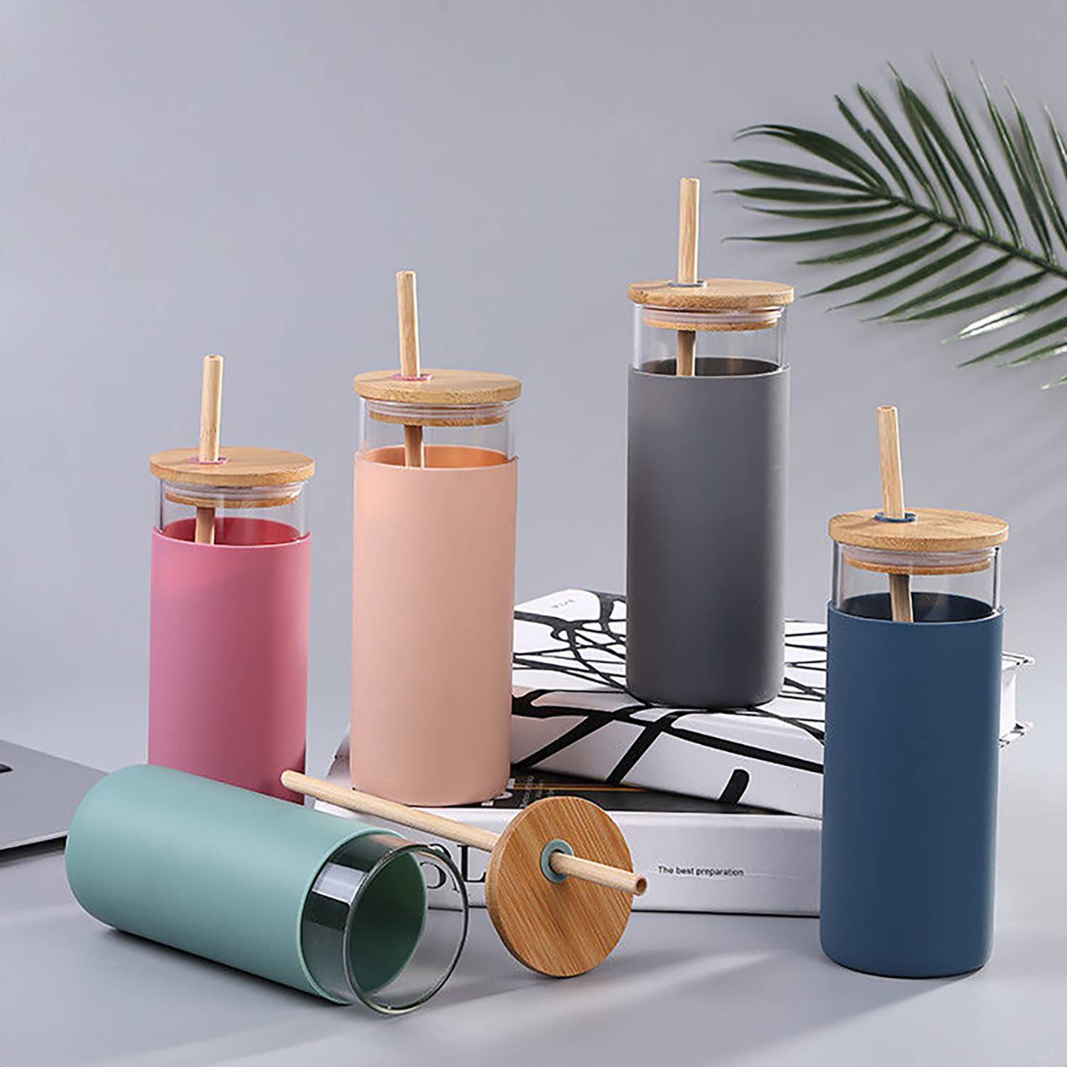20ounce simple and portable anti-drop glass straw cup 18