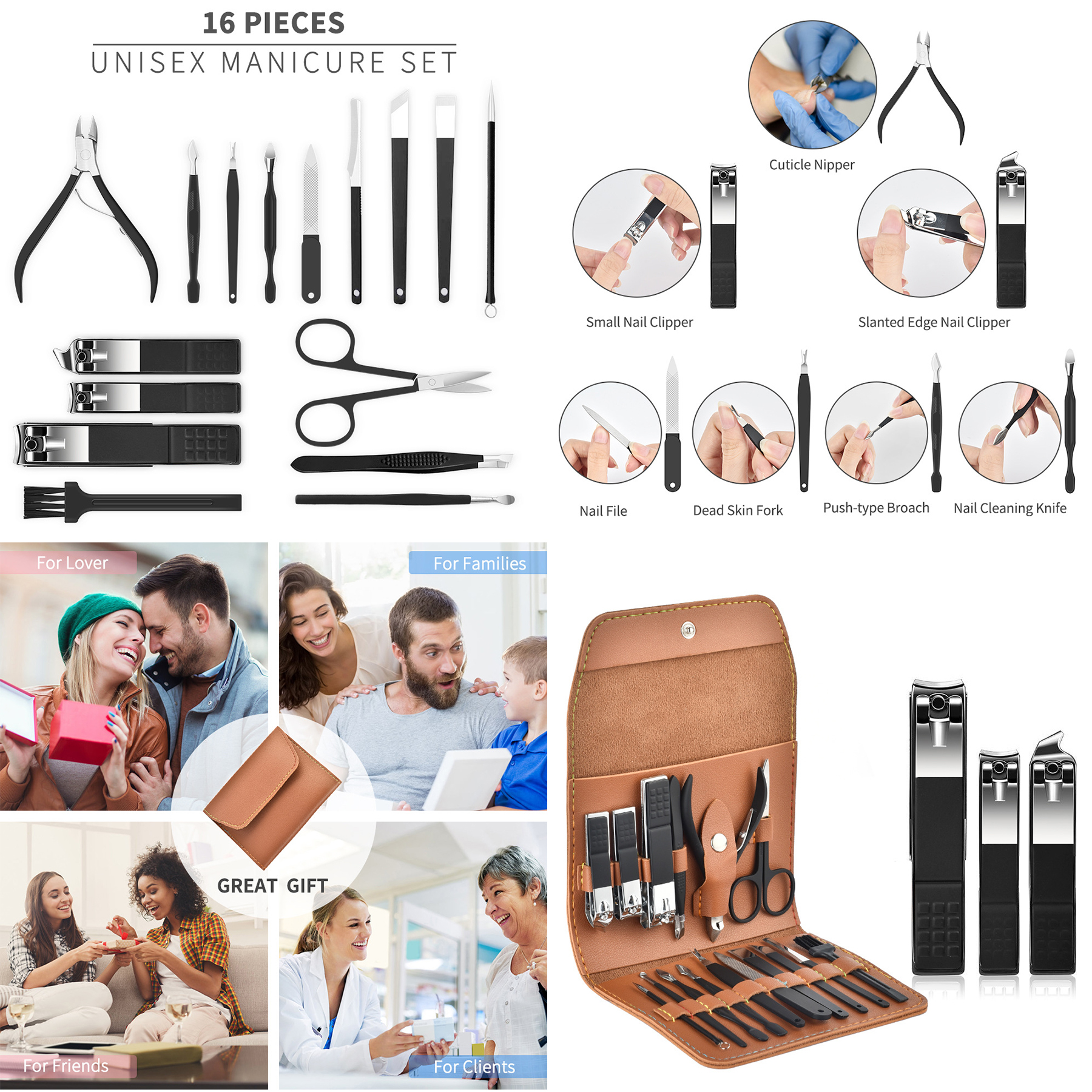 16pcs Nail Clippers ,Manicure Set 2