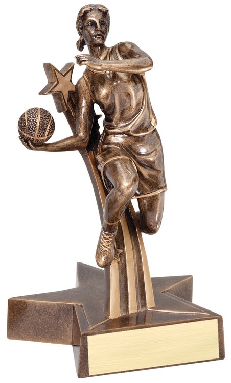 8 1/2" Tall Basketball Female Superstar Resin Award 1