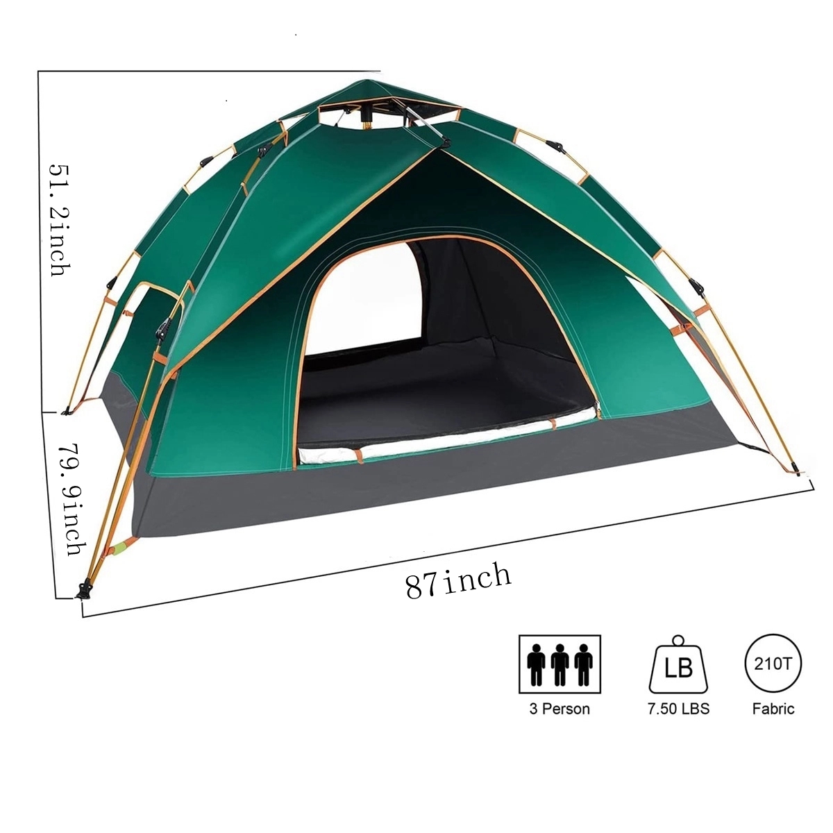 Instant Pop Up Outdoor Camping Tent For 3-4 Person 4