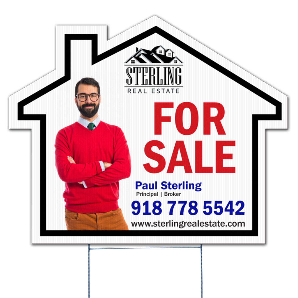 House Shape Yard Sign, Full Color