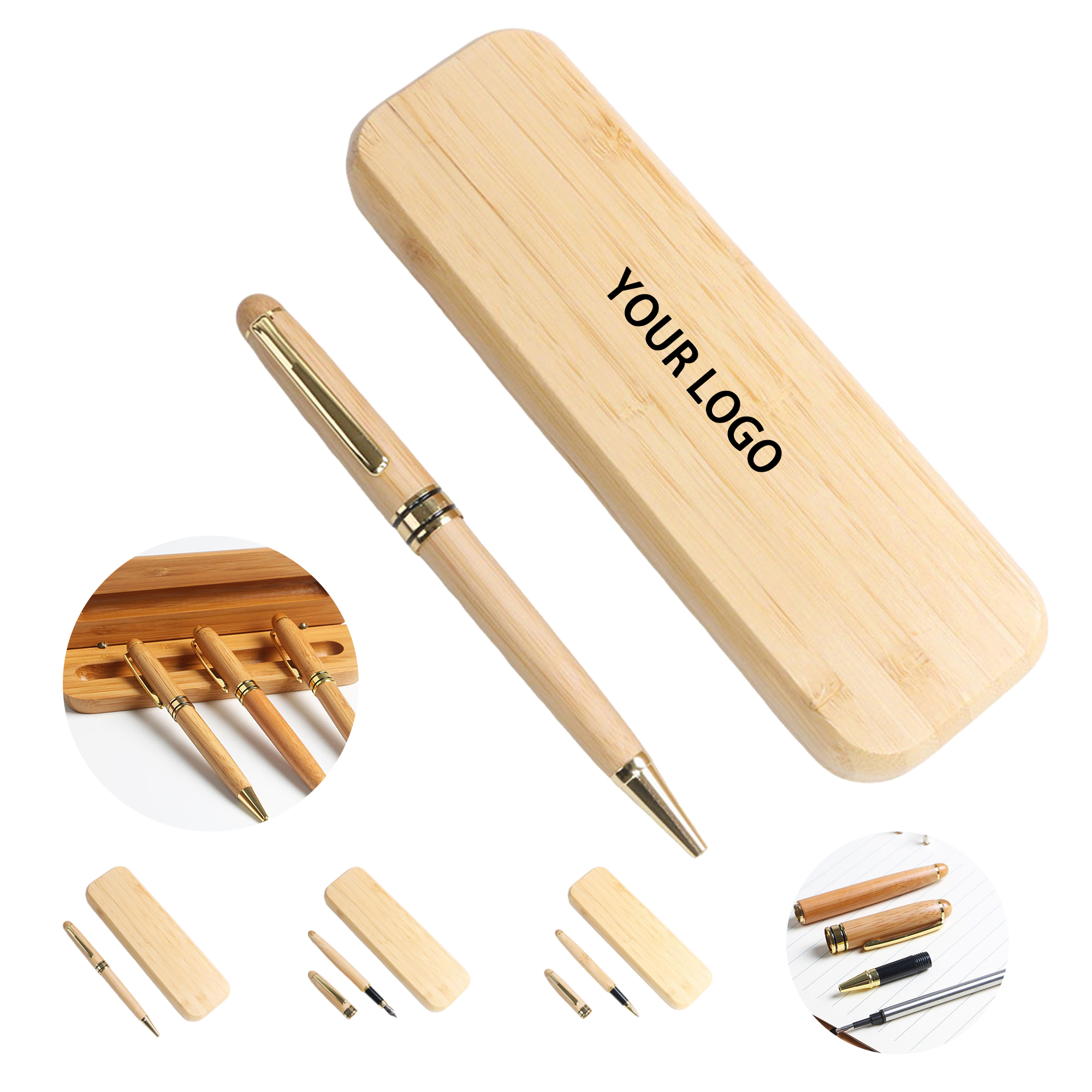 Wooden Ballpoint Pen Gift Set 6.62" Width X 2" Height 1