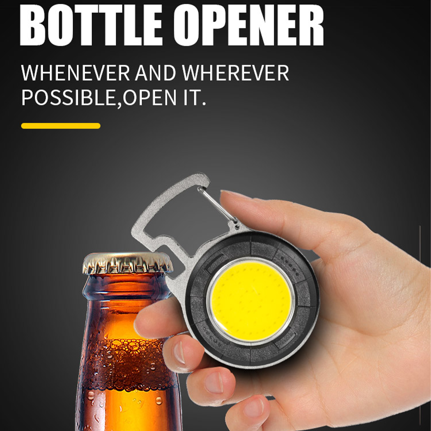 COB Rechargeable Keychain Flashlight with Bottle Opener 7