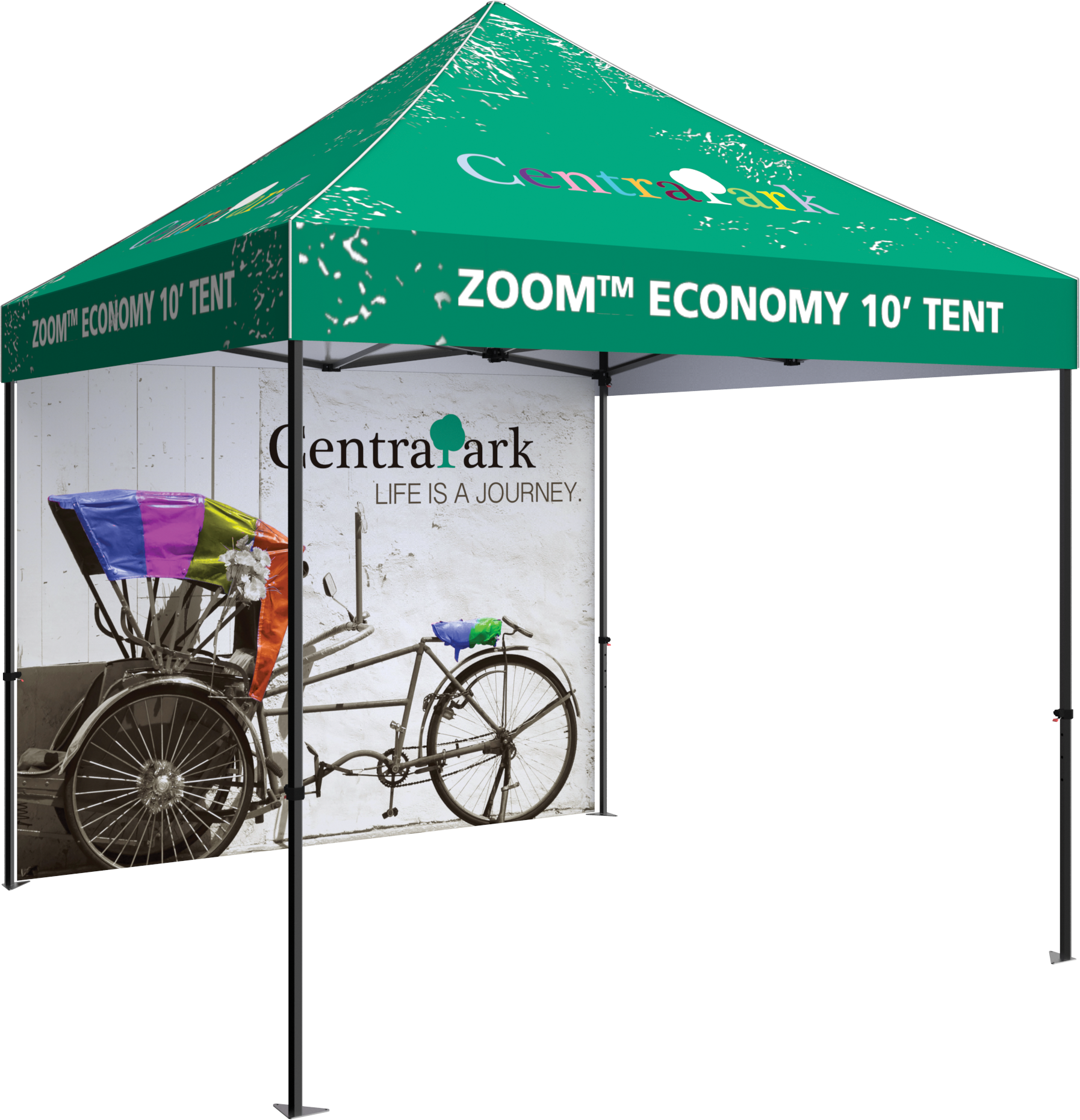 10' Zoom Outdoor Economy & Standard Tent Custom Printed Double-sided Full Wall Graphic Only