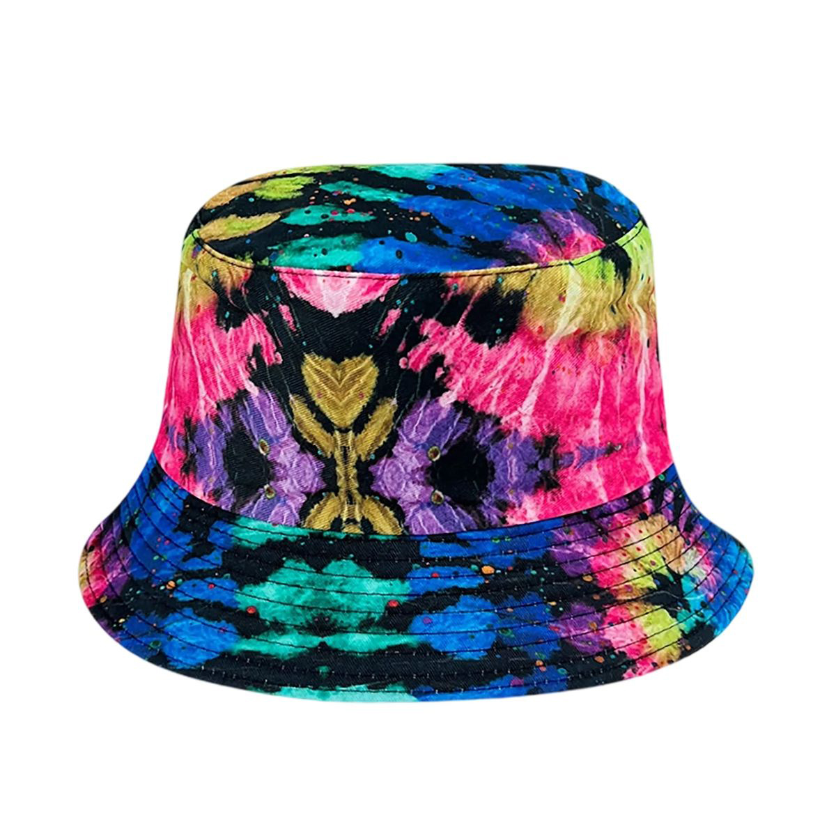 Plastic Tie Dye Hat with Foldable Double Sided Design 34