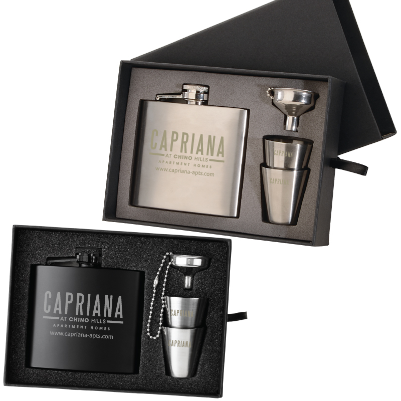 The Kenzie Flask, Shot Glass and Funnel Gift Set 2