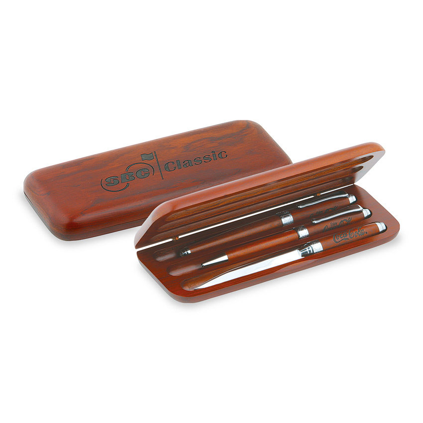 Wooden Letter Opener / Pen Set in Case. 1