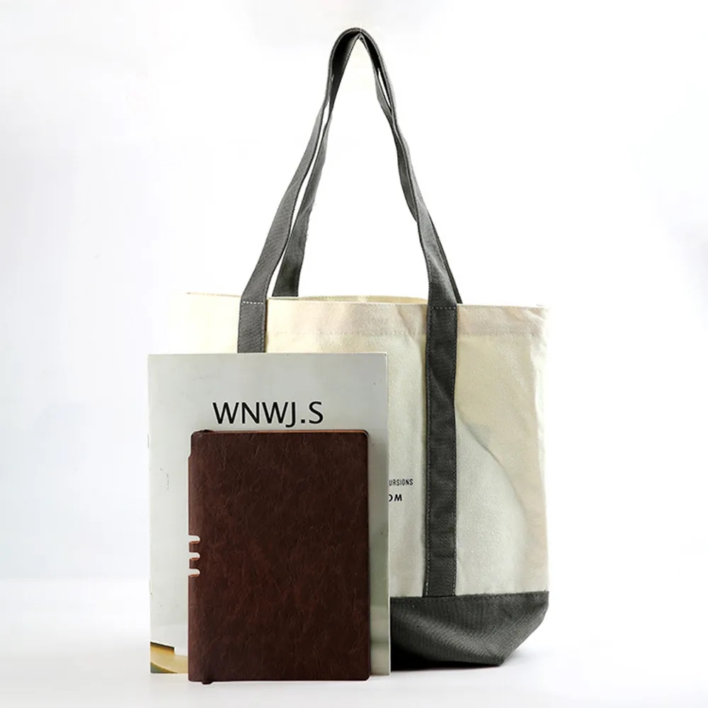 Canvas Tote Bag Bulk with Outer Pocket, custom tote bag with logo imprint 2