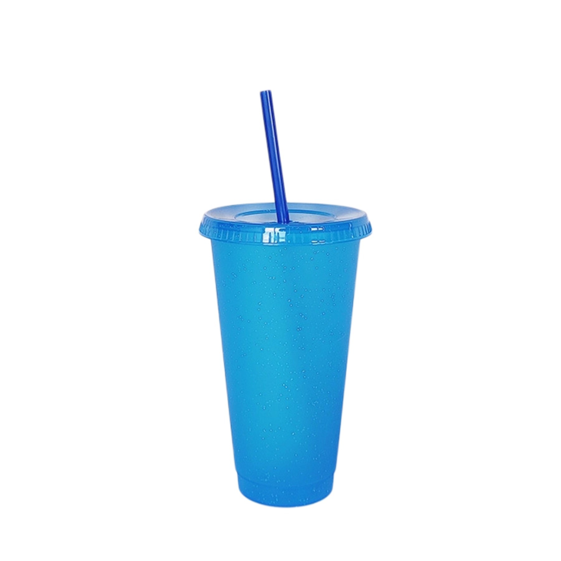 24 Oz. Reusable Plastic Wall Cup With Lid And Straw 12