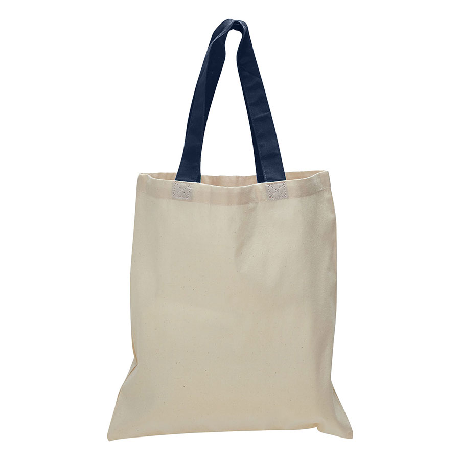 Value 6 oz Cotton Canvas Tote Bag - Contrasting Handle - 16