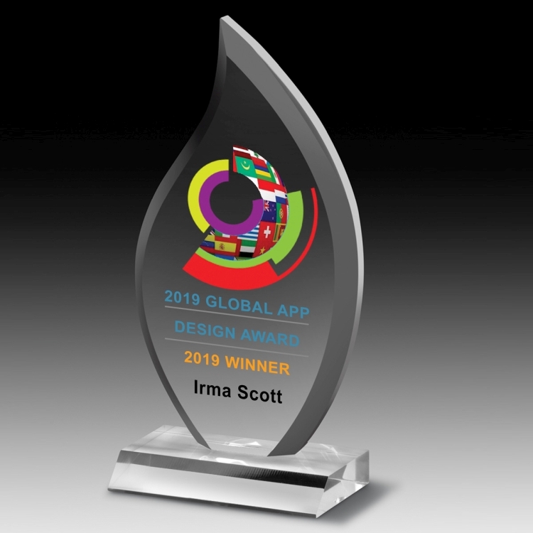 Multi-Faceted Acrylic Award (5" x 9 1/2" x 3/4") - 4 Color Process 6