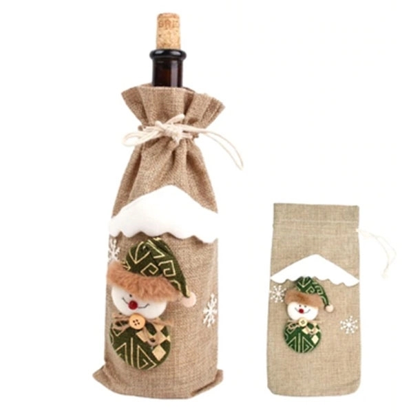 Christmas Snowman Santa Wine Bottle Cover Bag 7