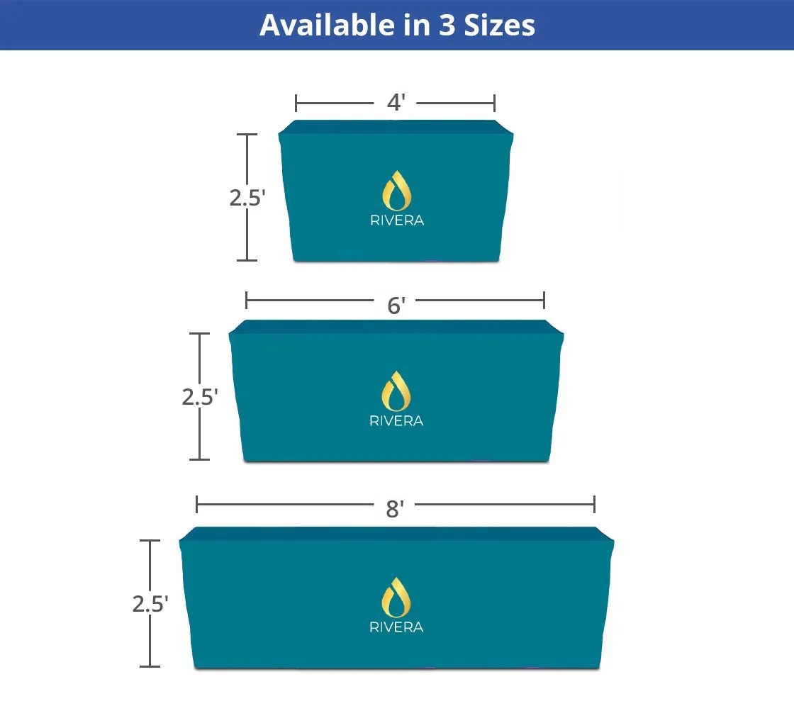 Fitted Table Covers, 4 sided - Zipper Back (8' x 2.5') 4