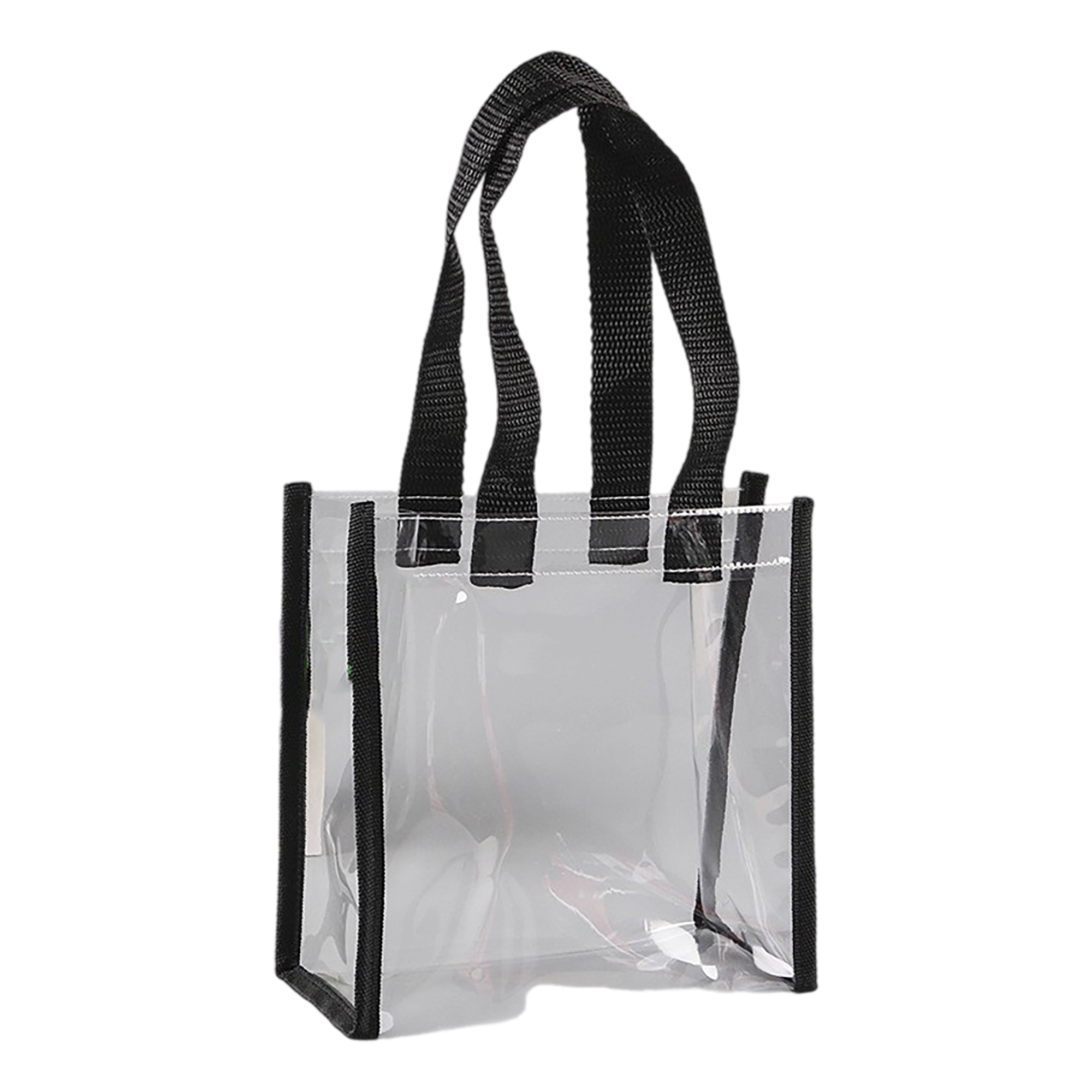 Vinyl Clear Tote Bag With Colored Shoulder Straps 9