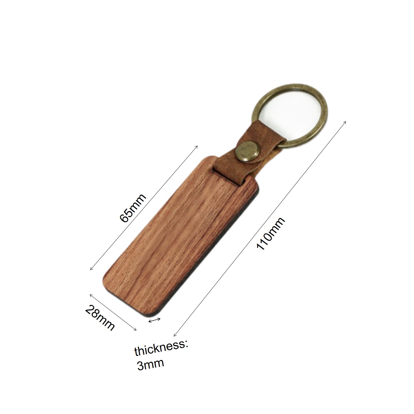 Rectangle Wood Keychain 4