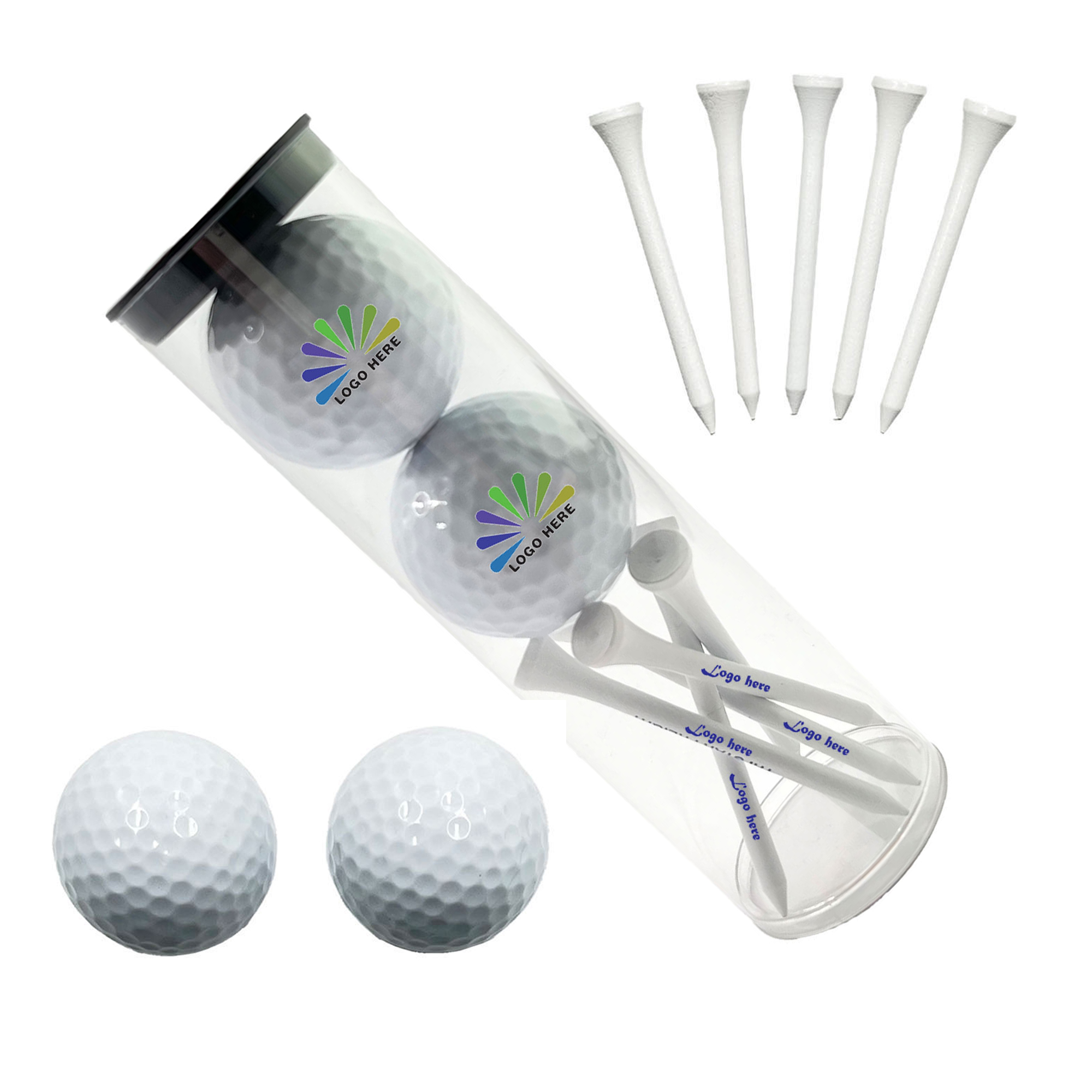 Promotional Golf Ball and Tee Tube Set 2
