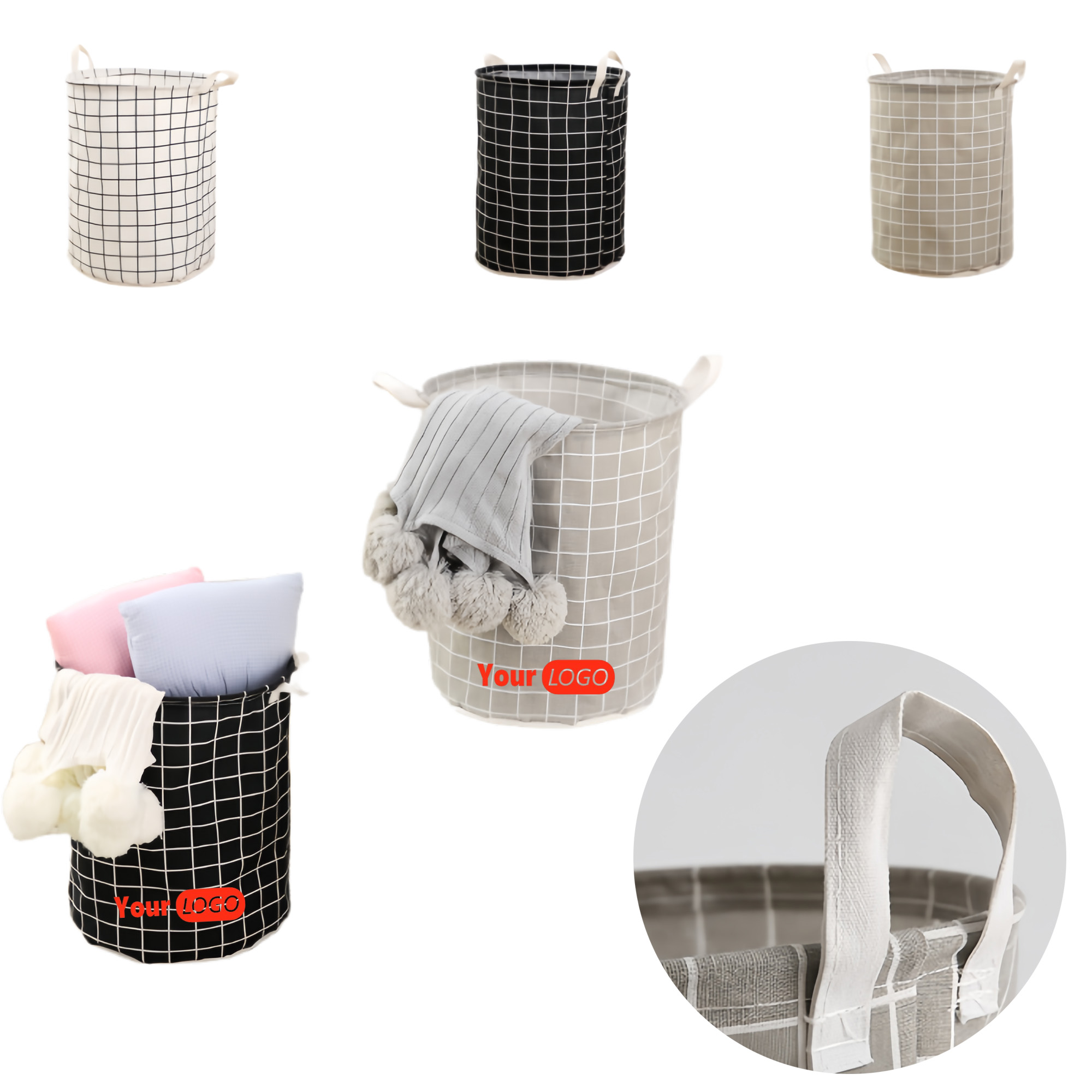 Foldable Waterproof Canvas Clothing Storage Basket 5