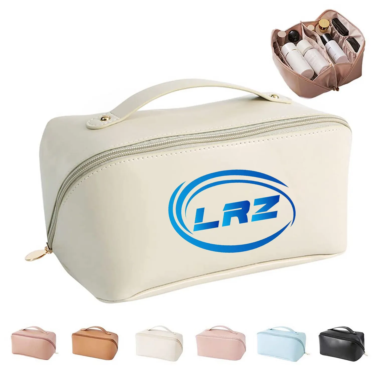 Makeup Travelling PU Leather Cosmetic Bag Waterproof 5