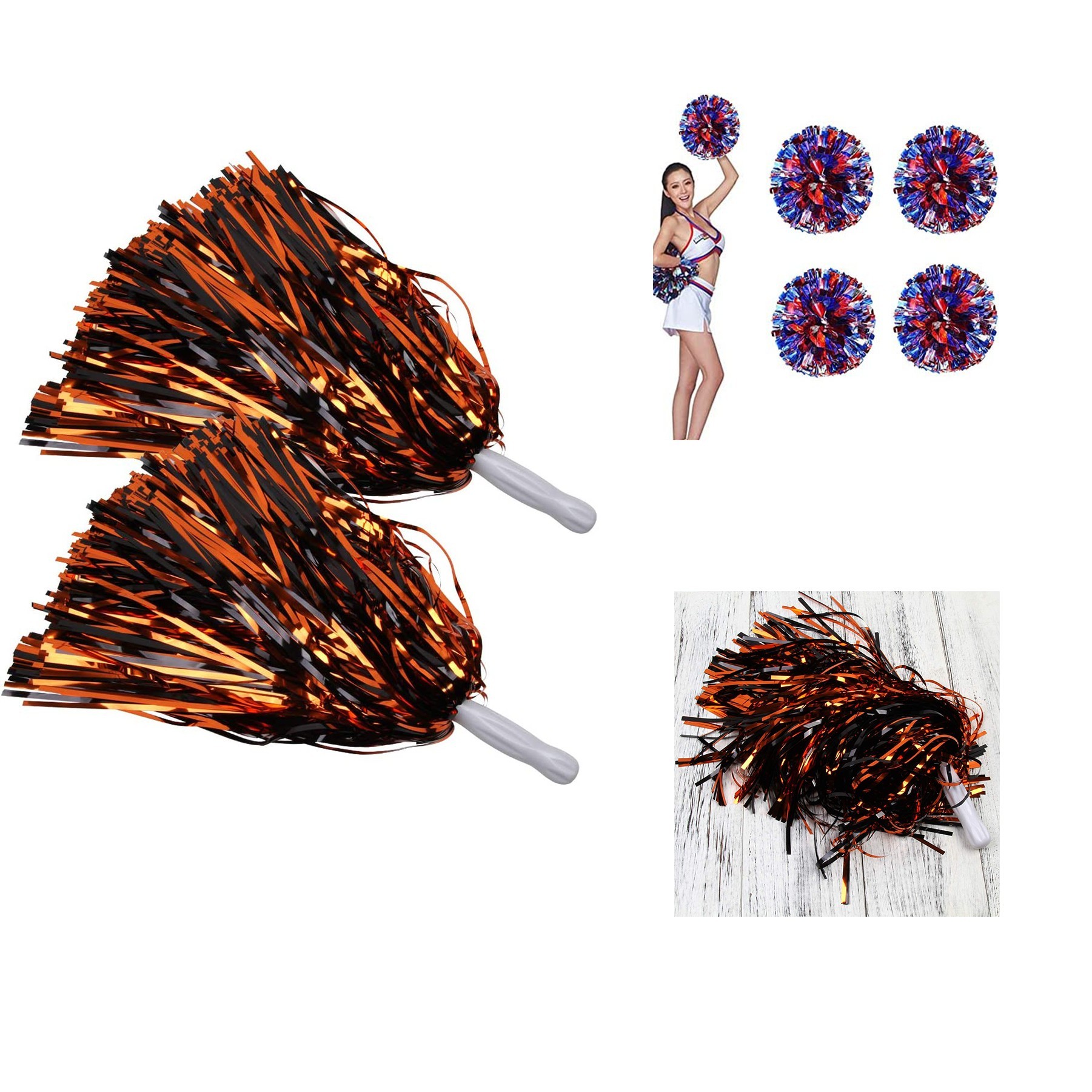 Metallic Cheerleading Pom Pom Foil Fluffy 2