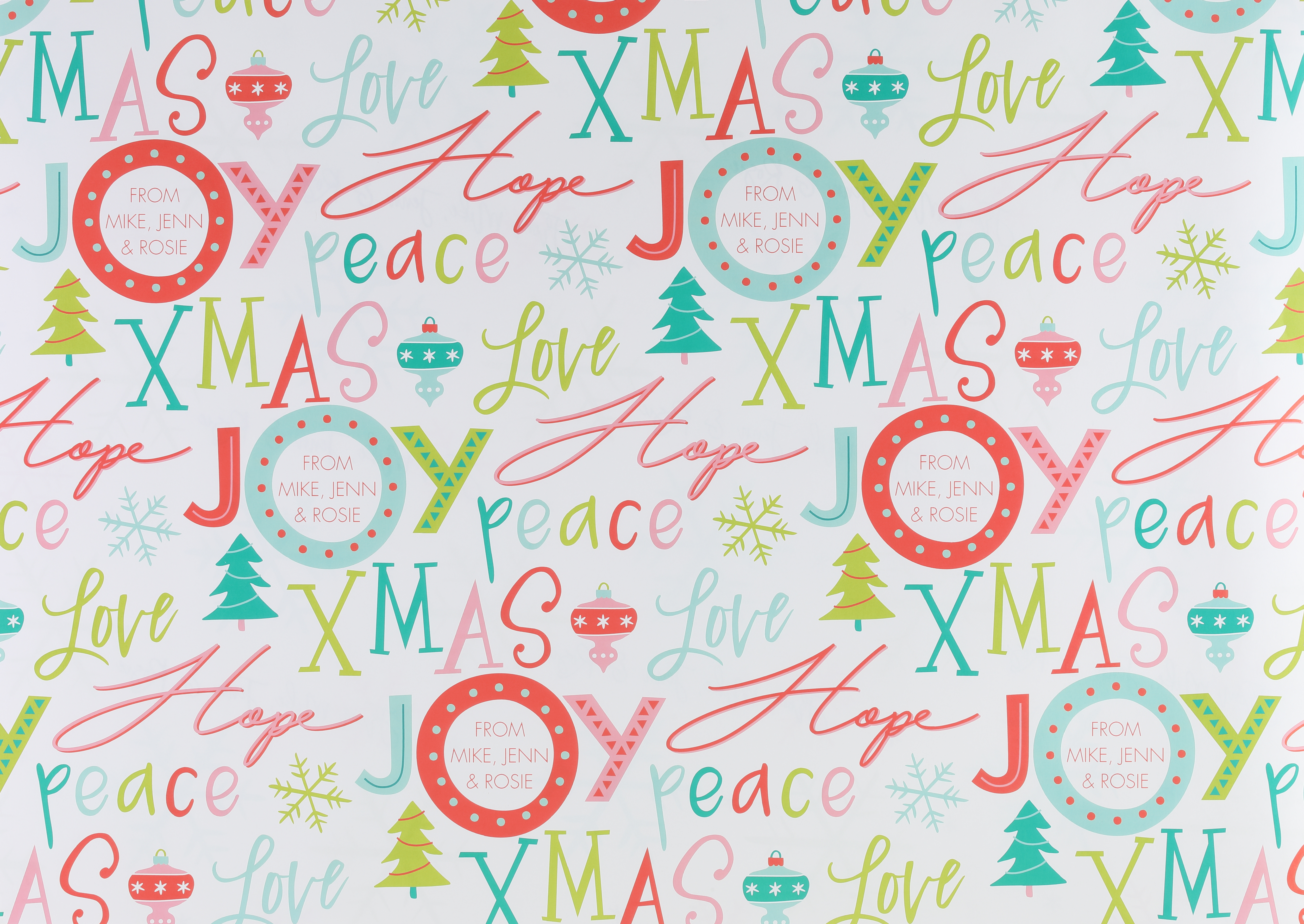 Holiday Wording Reversible Wrapping Paper (28"x20") 1