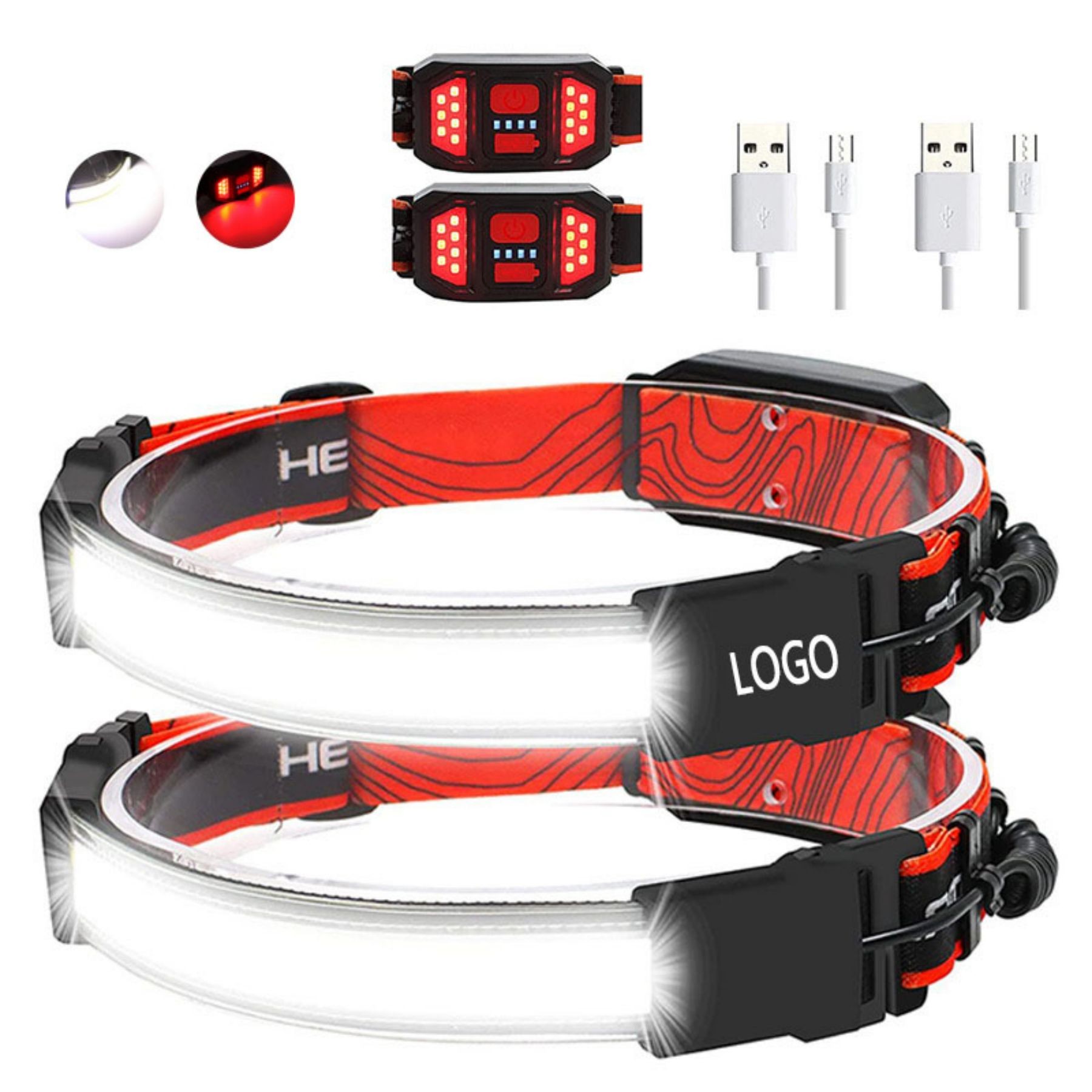 6 Modes LE 320014-2 Rechargeable IPX4 Waterproof Headlight Flashlight 1