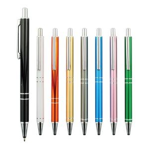 Silver Clip Metal Push Click Action Ball Point Pen 1