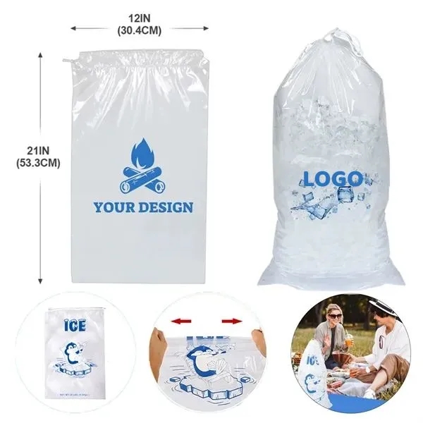 10 lb Drawstring Ice Bag 1