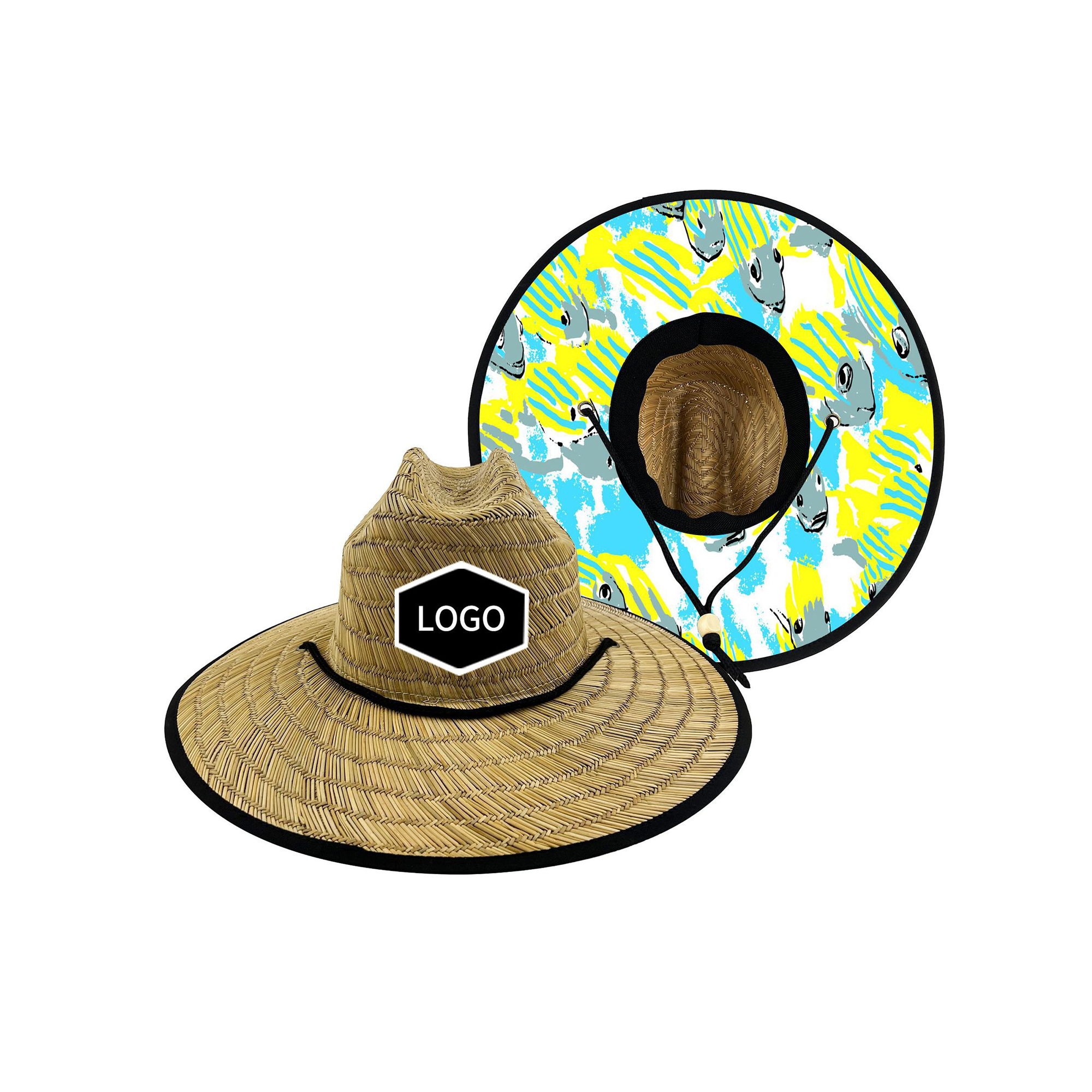 Lifeguard Sun Style Woven Grass Wide Brim 22" 3
