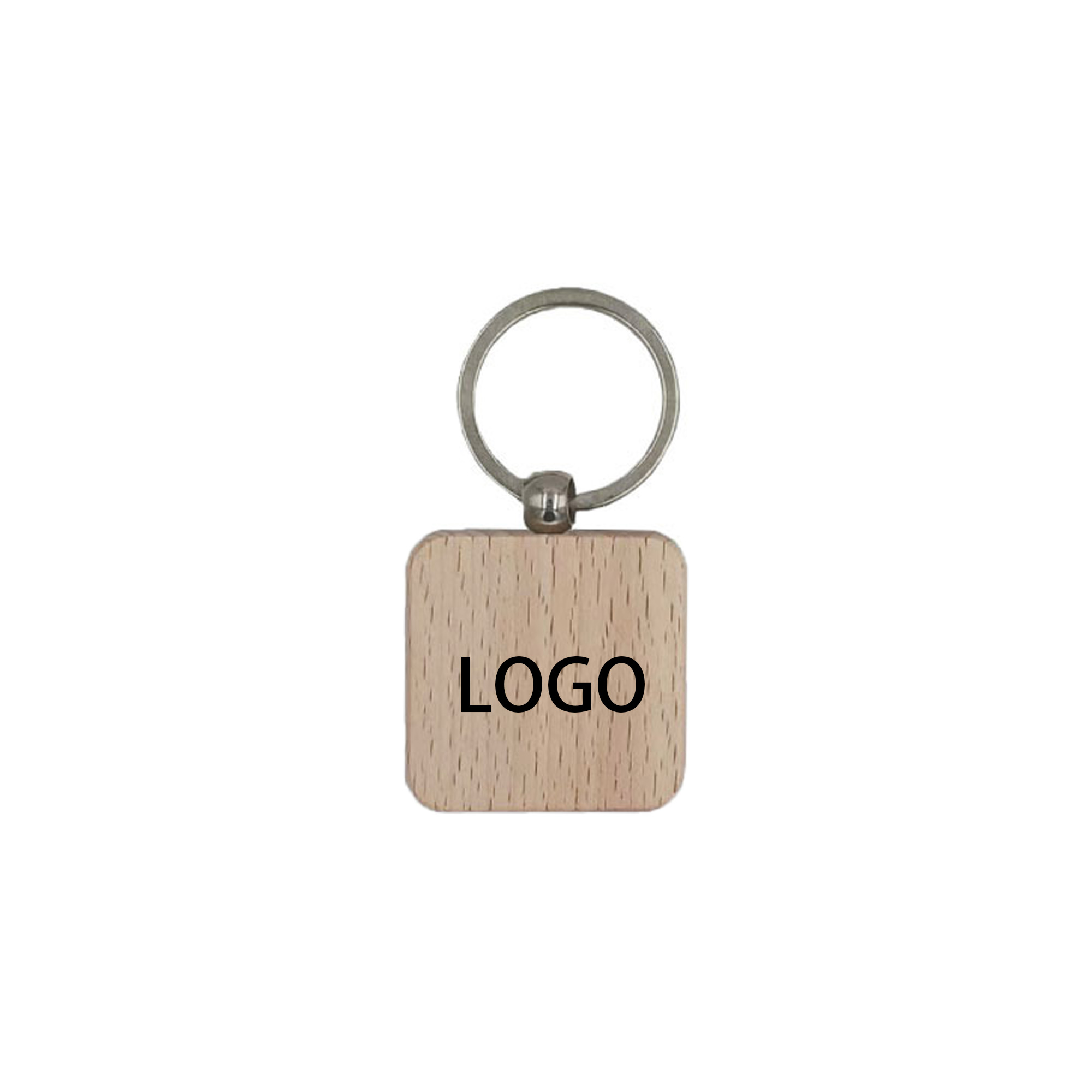 Square wooden key chain 2