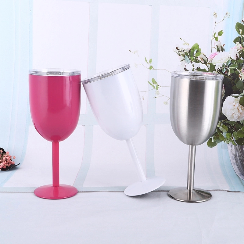 Stemmed Stainless Steel Wine Glasses With Lid 2