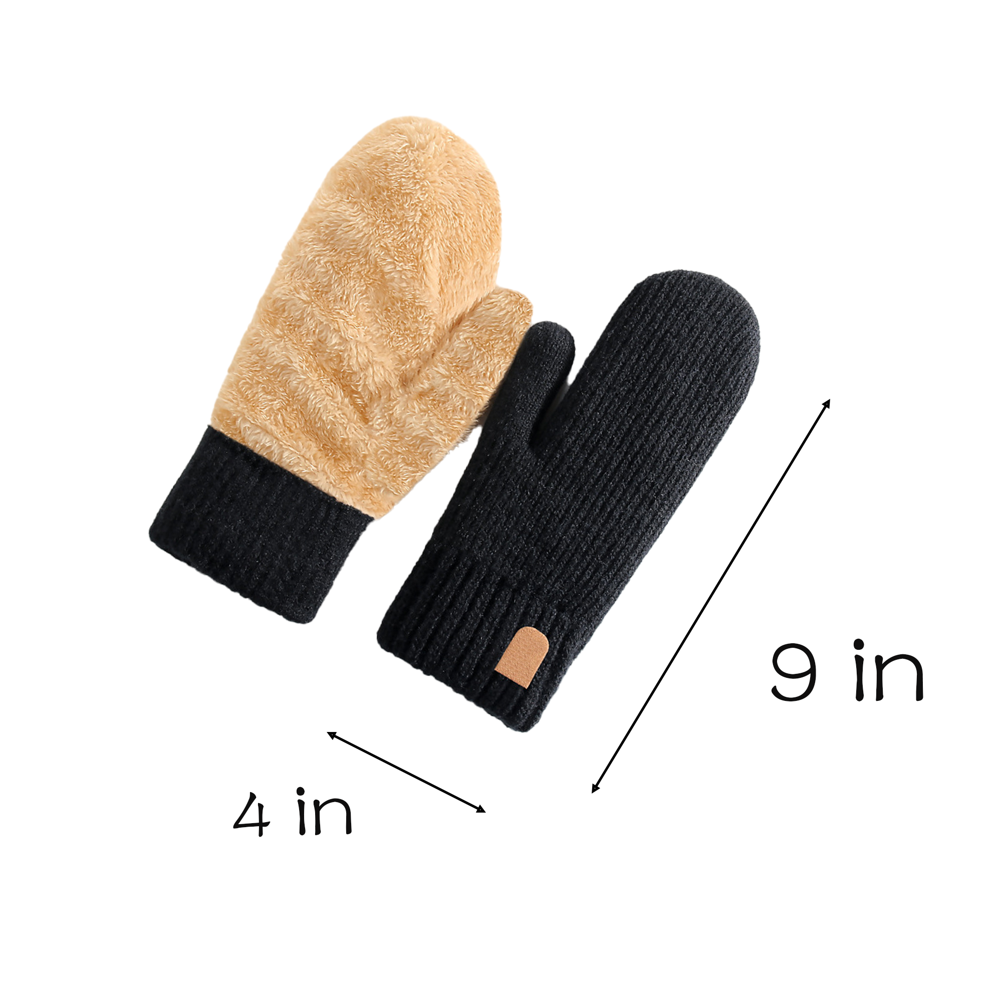 Fleece-lined Double-knitted Thermal Gloves 5