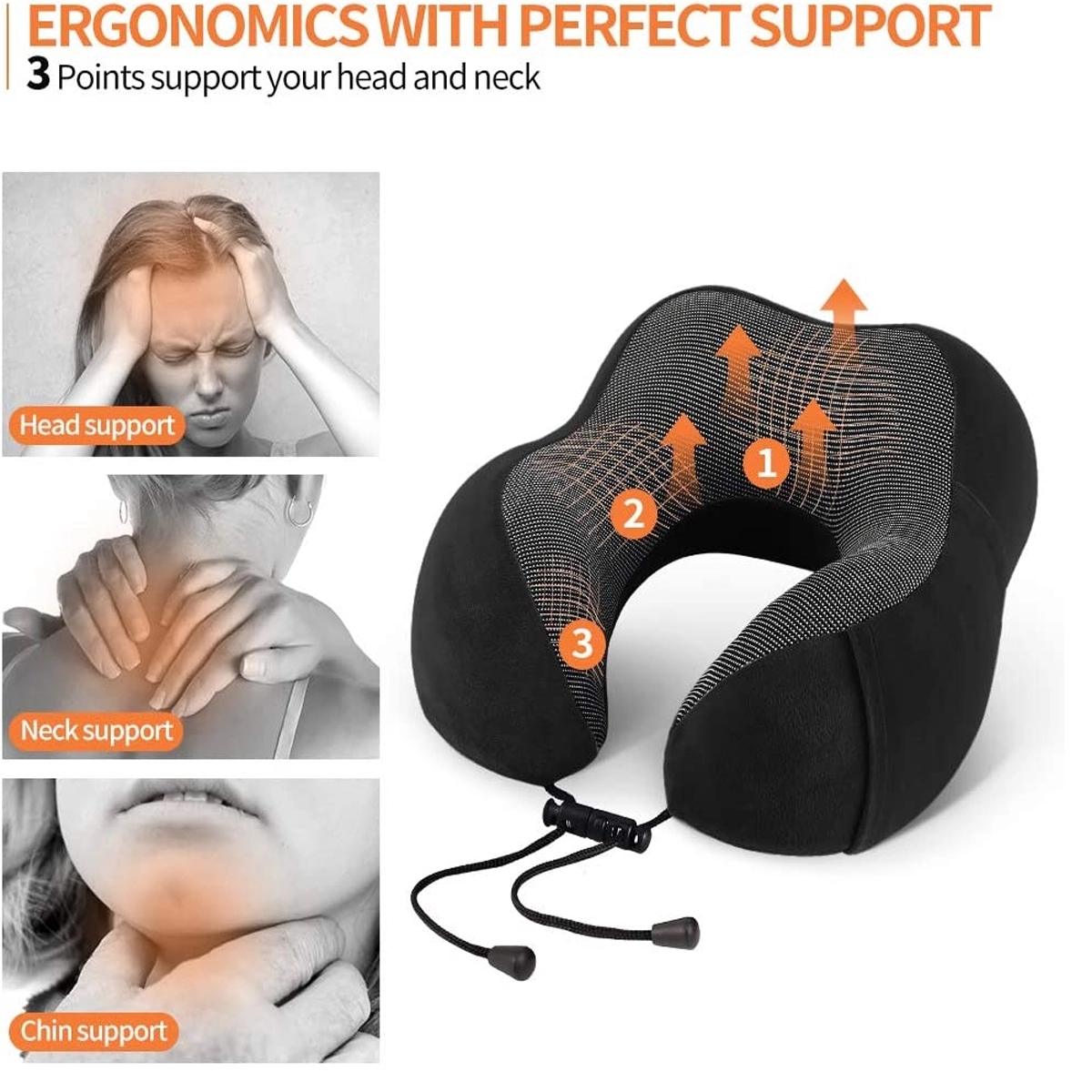 Travel Pillow with Storage Bag and Earplugs 4